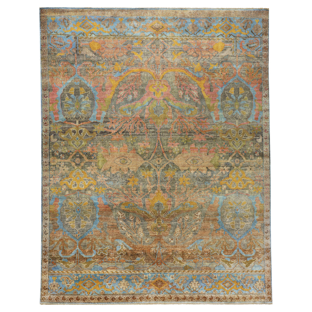 Multicolored Alchemy Contemporary Silk Rug - 7'11" x 10'4"