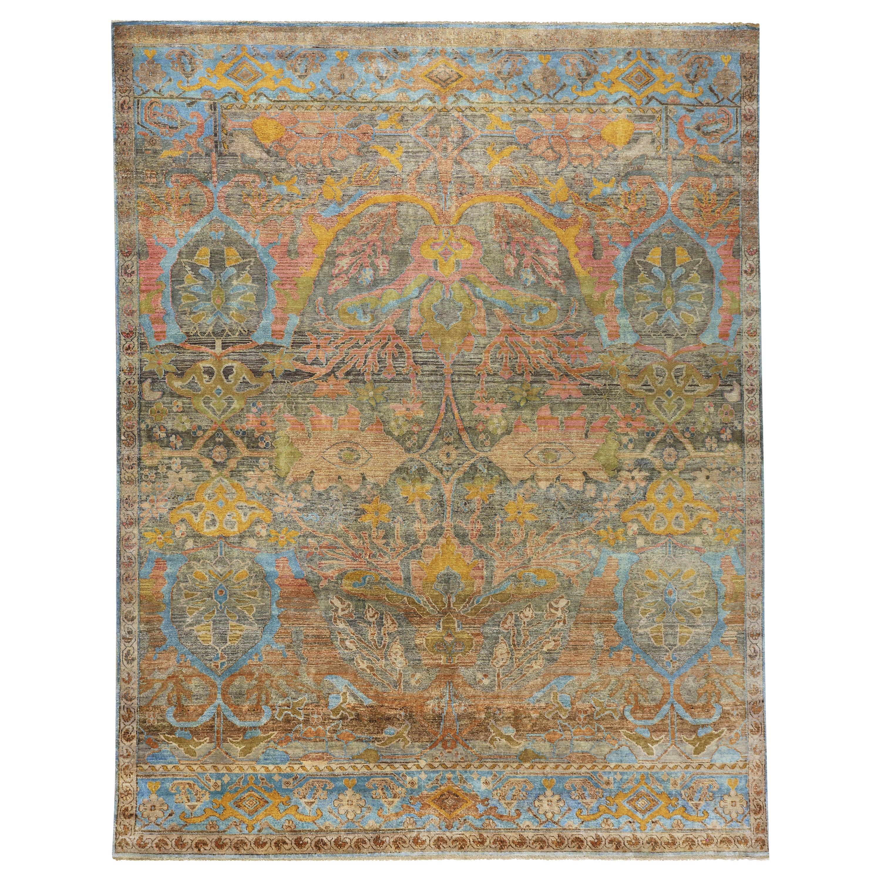 Multicolored Alchemy Contemporary Silk Rug - 7'11" x 10'4"