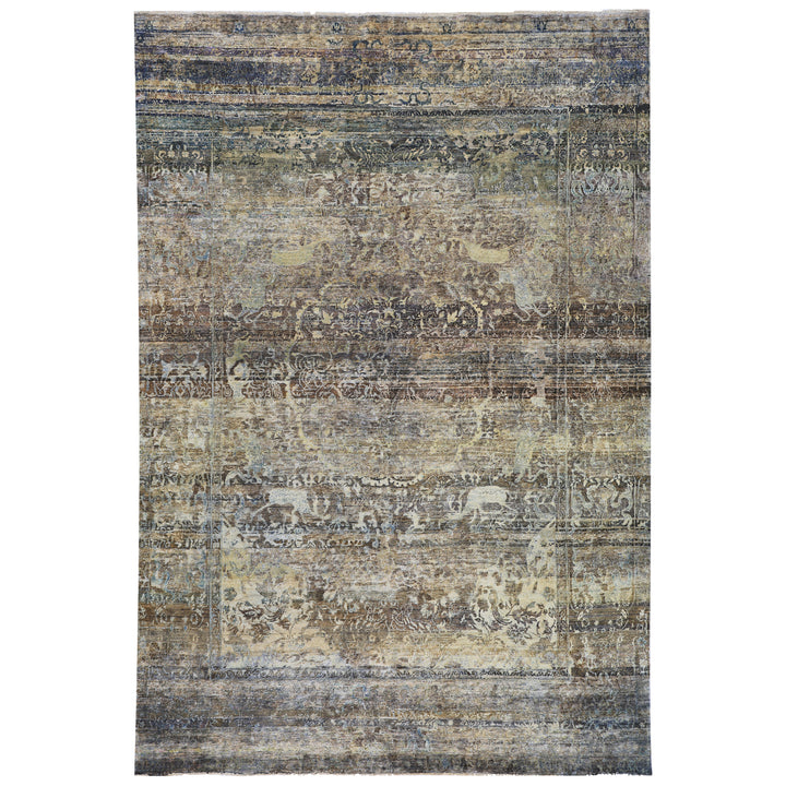 Grey Alchemy Traditional Silk Wool Blend Rug - 8'10" x 13'