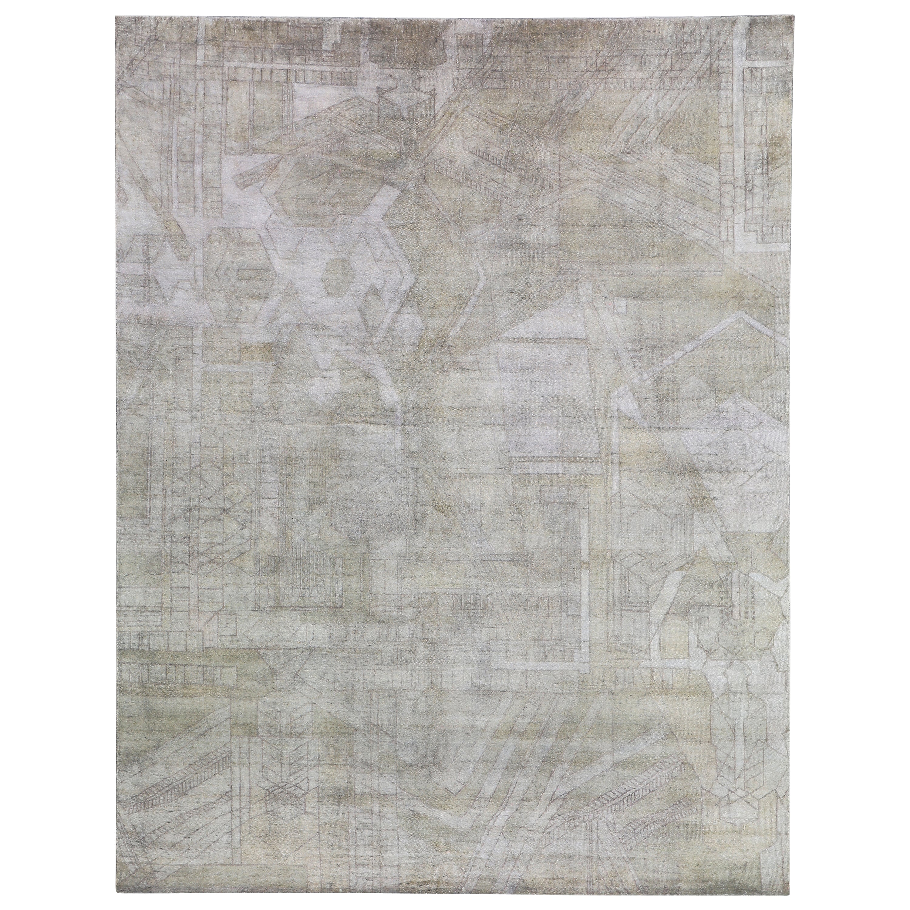 Grey Alchemy Contemporary Silk Rug - 7'8" x 10'2"