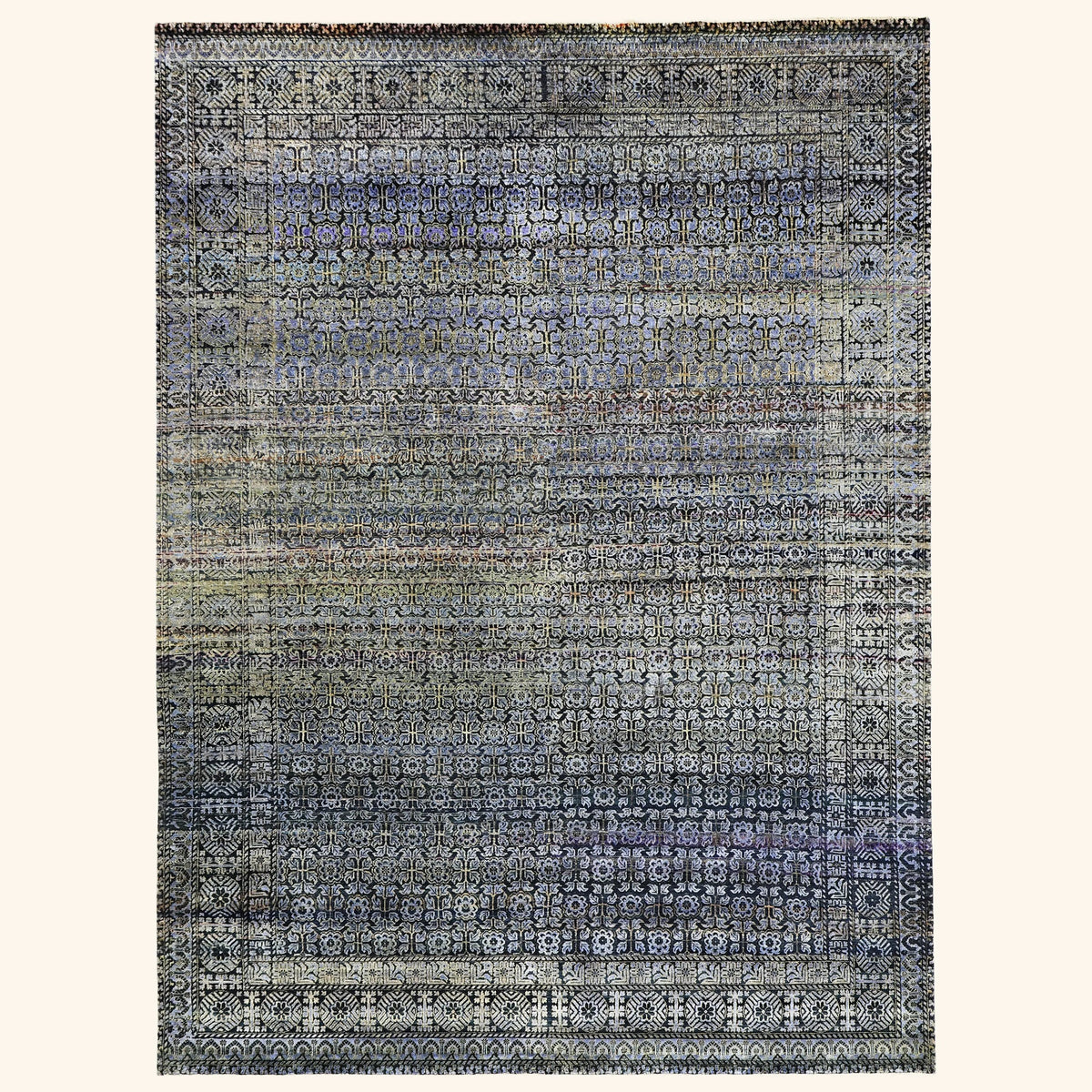 Black Alchemy Traditional Silk Rug - 8'11