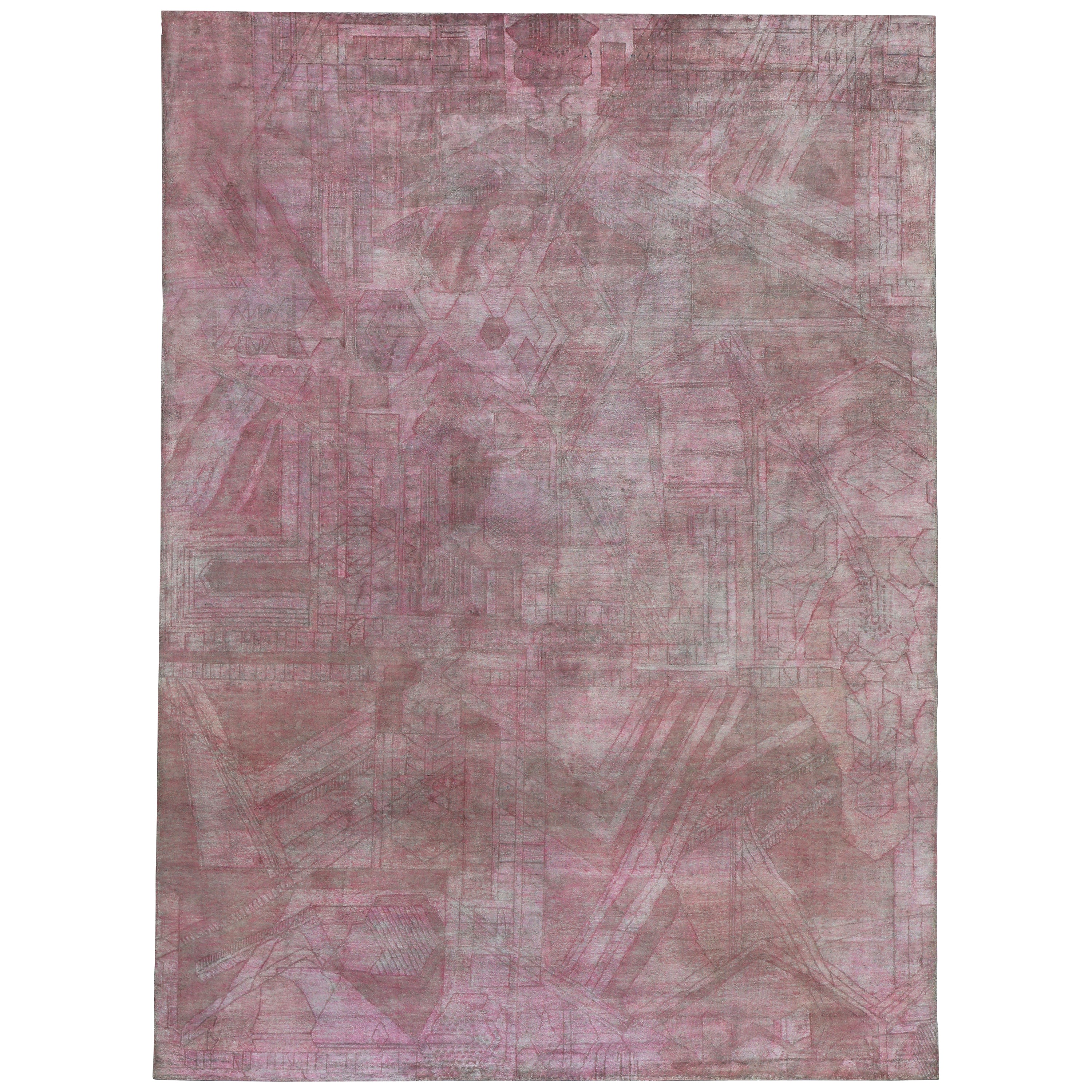 Pink Alchemy Contemporary Silk Rug - 8'8" x 12'3"