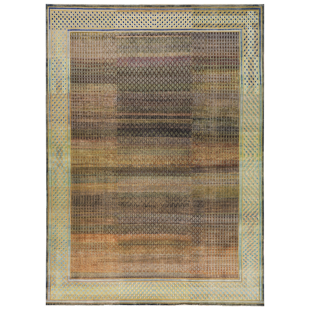 Brown Alchemy Traditional Silk Wool Blend Rug - 8'8" x 12'3"