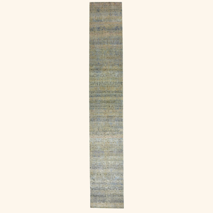 Blue Alchemy Contemporary Wool Silk Blend Runner - 2'11" x 21'3"