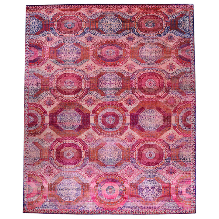 Pink Alchemy Traditional Silk Rug - 11'10" x 14'7"