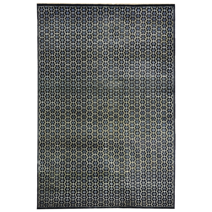 Black Alchemy Contemporary Wool Silk Blend Rug - 6' x 9'2"