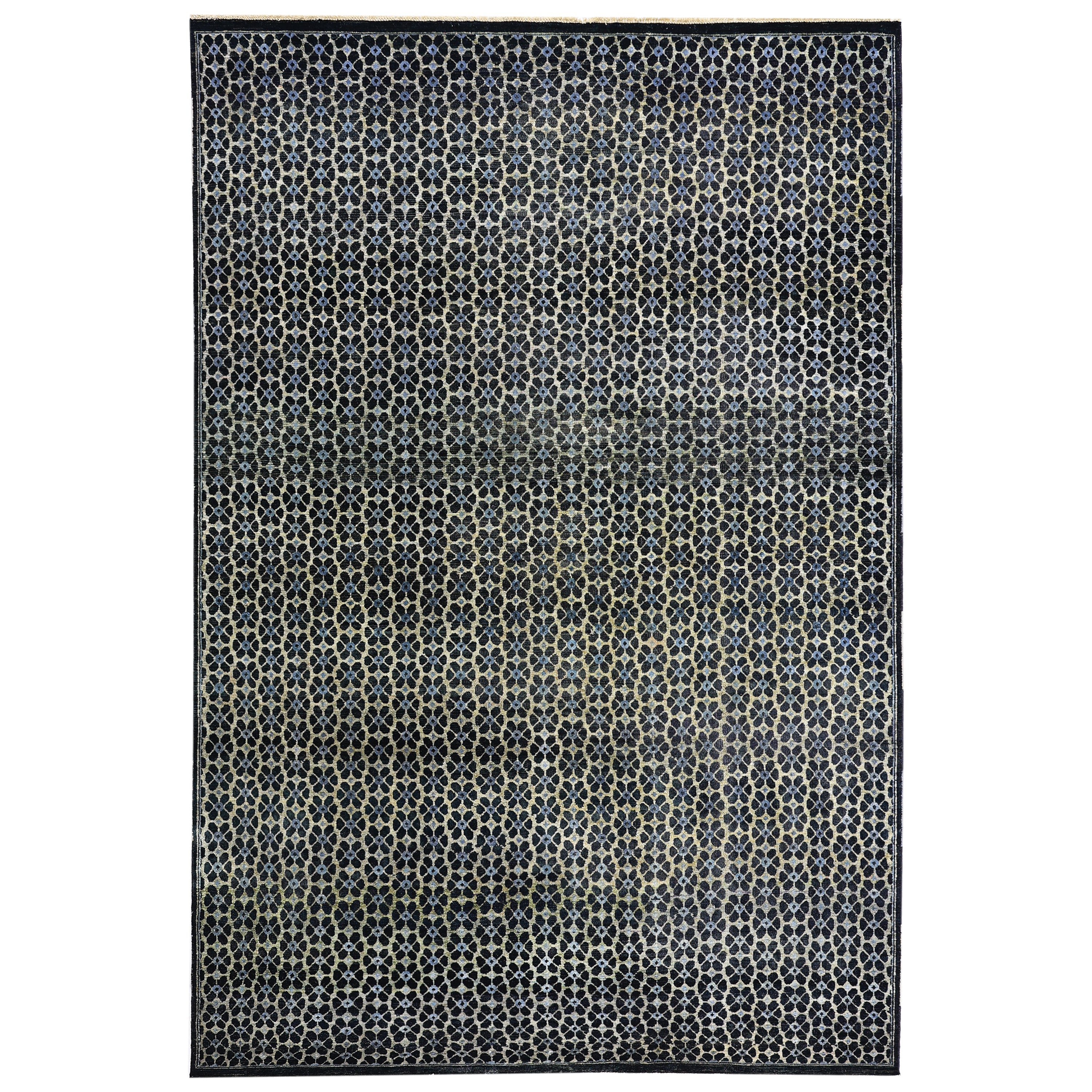 Black Alchemy Contemporary Wool Silk Blend Rug - 6' x 9'2"