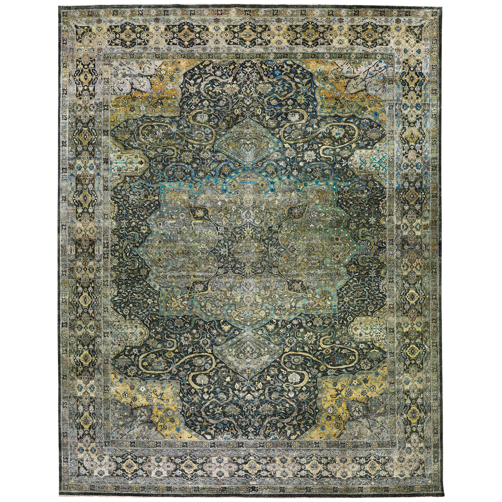 Black Alchemy Traditional Silk Rug - 11'10" x 14'11"