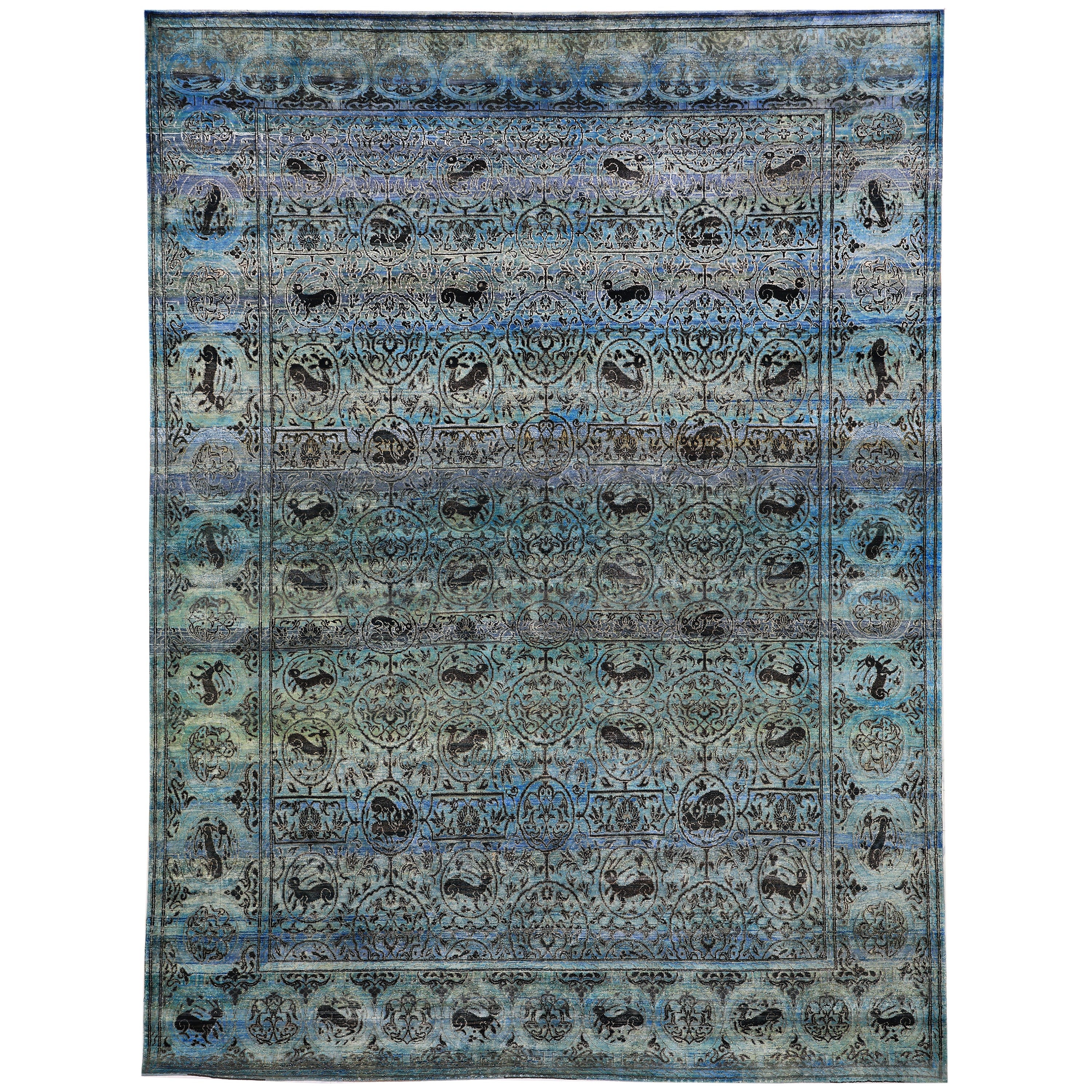 Blue Alchemy Traditional Silk Rug - 7'9" x 10'7"