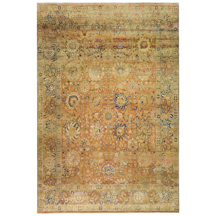 Gold Alchemy Traditional Silk Wool Blend Rug - 8'8" x 13'5"