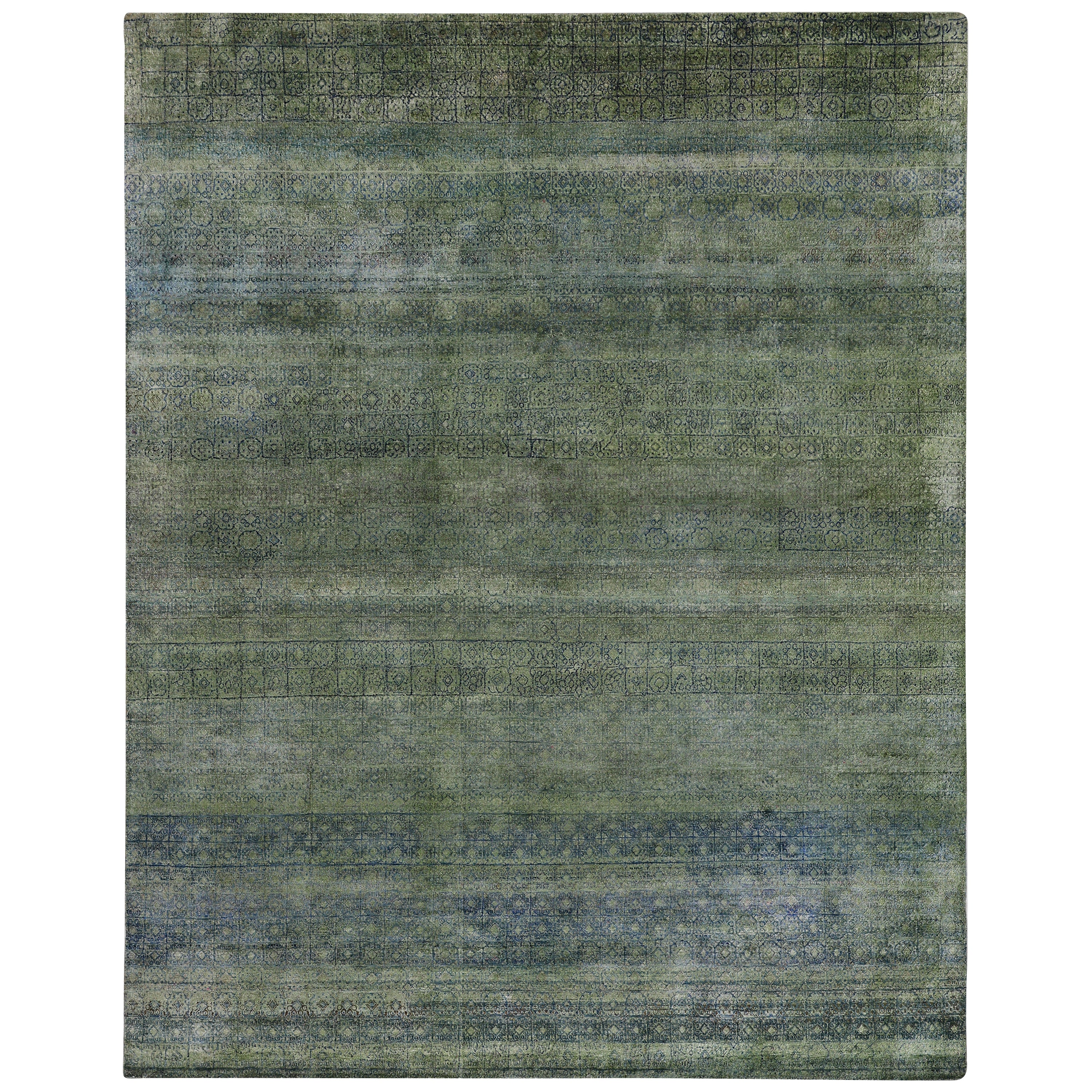 Green Alchemy Contemporary Silk Rug - 8'11" x 11'10"