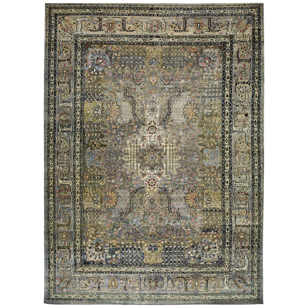 Multicolored Alchemy Traditional Silk Wool Blend Rug - 8'9" x 11'11"