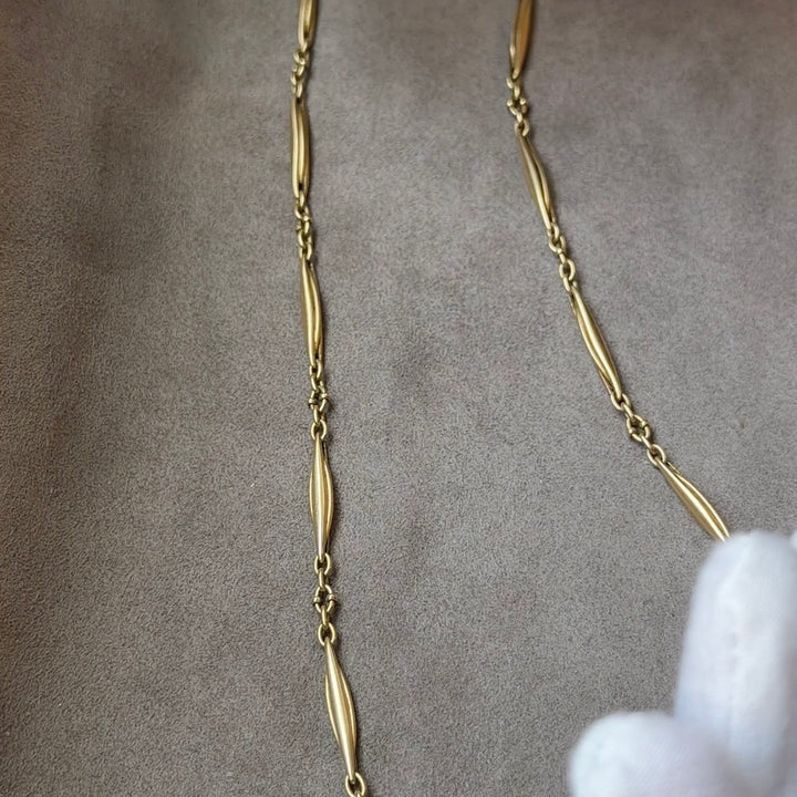 Antique 18KYG Fancy Link Chain w/ Newer Clasp