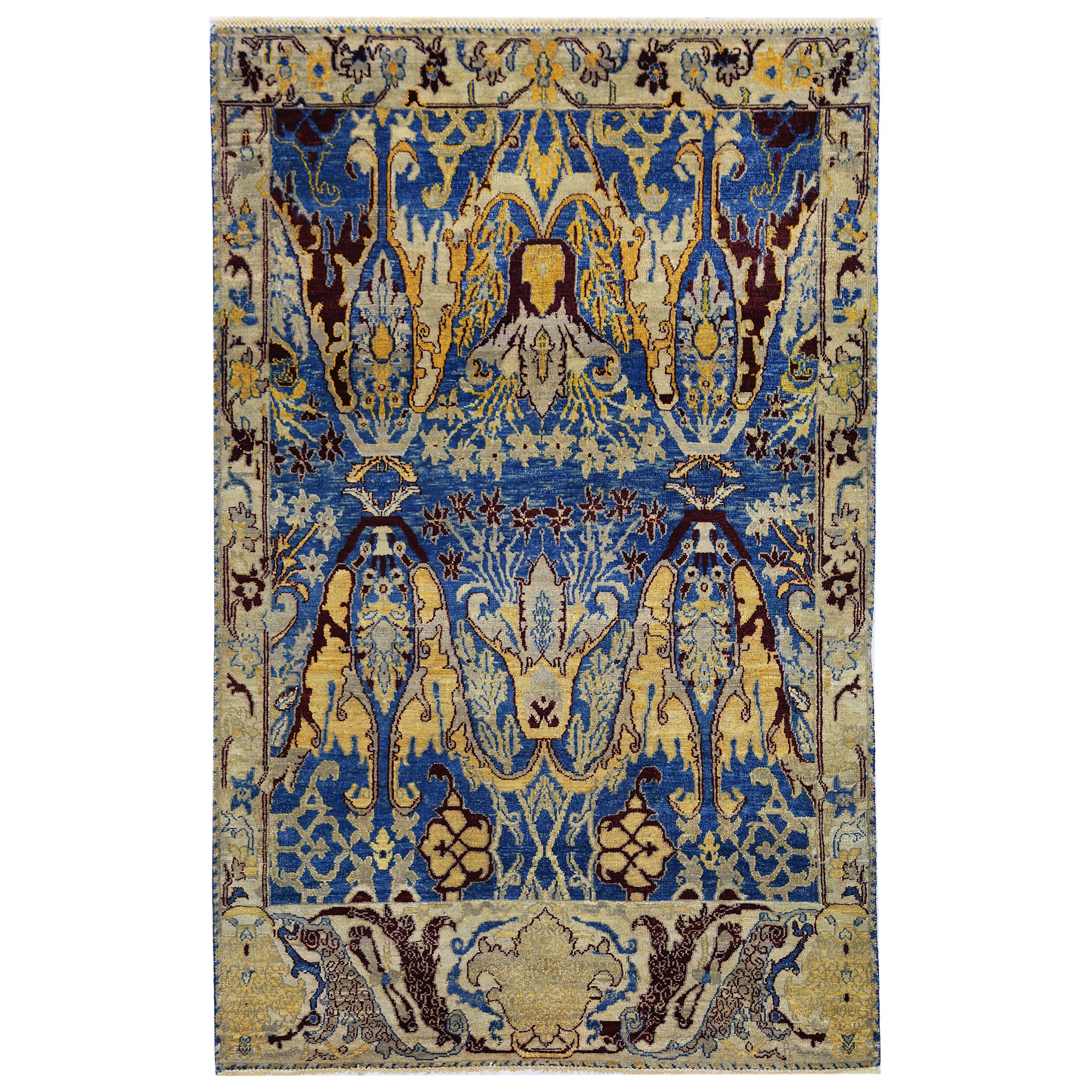 Blue Alchemy Contemporary Wool Rug - 4'2" x 6'7"