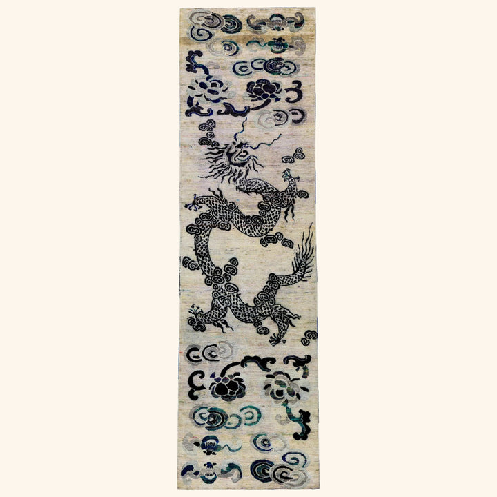 Cream Alchemy Contemporary Silk Runner - 3' x 10'8"