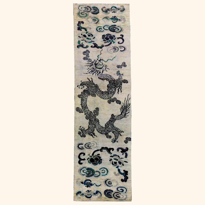 Cream Alchemy Contemporary Silk Runner - 3' x 10'8"