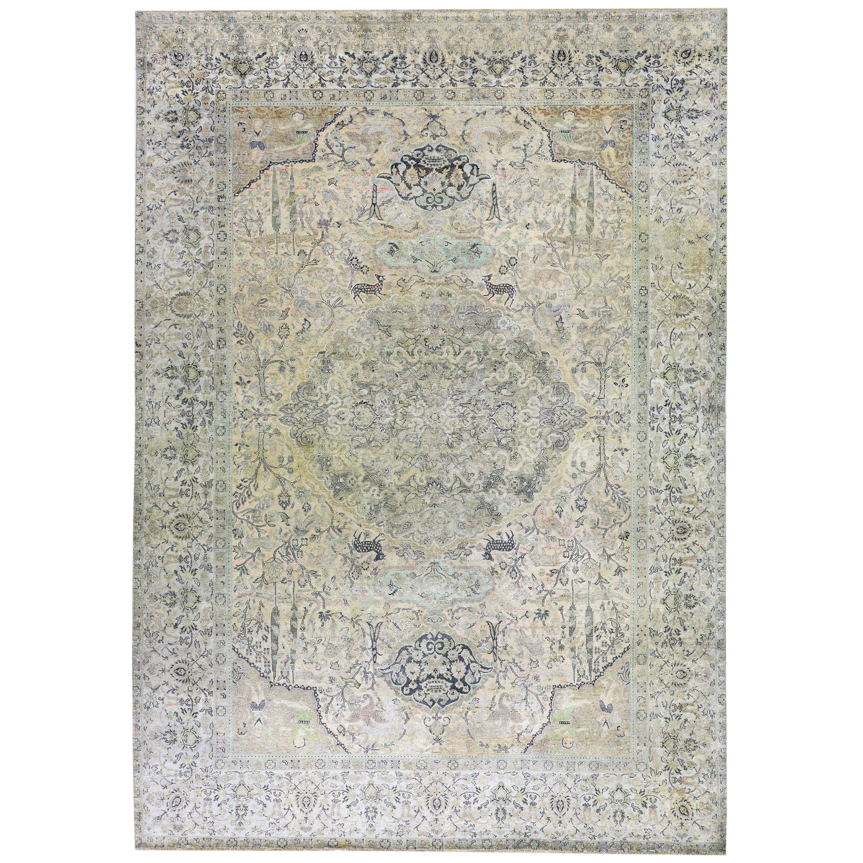 Cream Alchemy Traditional Silk Rug - 8'7" x 12'5"