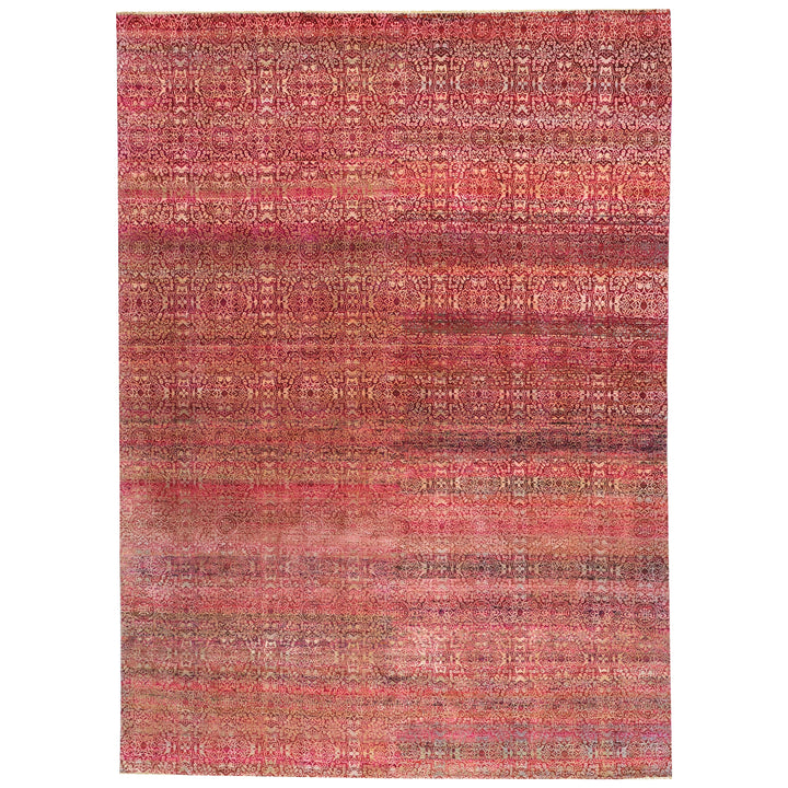 Pink Alchemy Contemporary Silk Wool Blend Rug - 8'9" x 12'