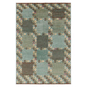 Green Contemporary Scandinavian Wool Silk Blend Rug - 6' x 8'11"