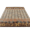 Neutral Contemporary Scandinavian Wool Silk Blend Rug - 6'8" x 8'