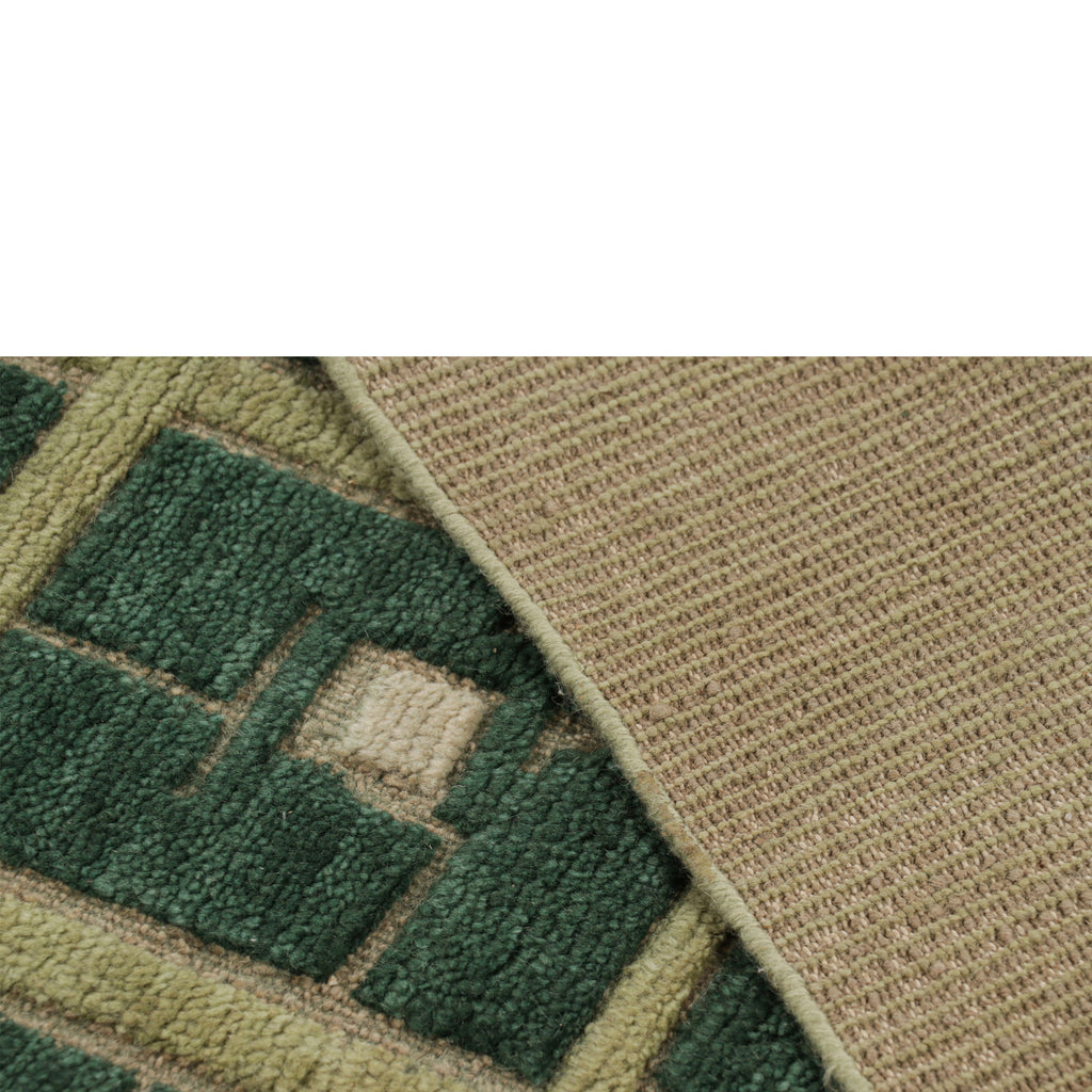 Green Contemporary Wool Rug - 9' x 12'