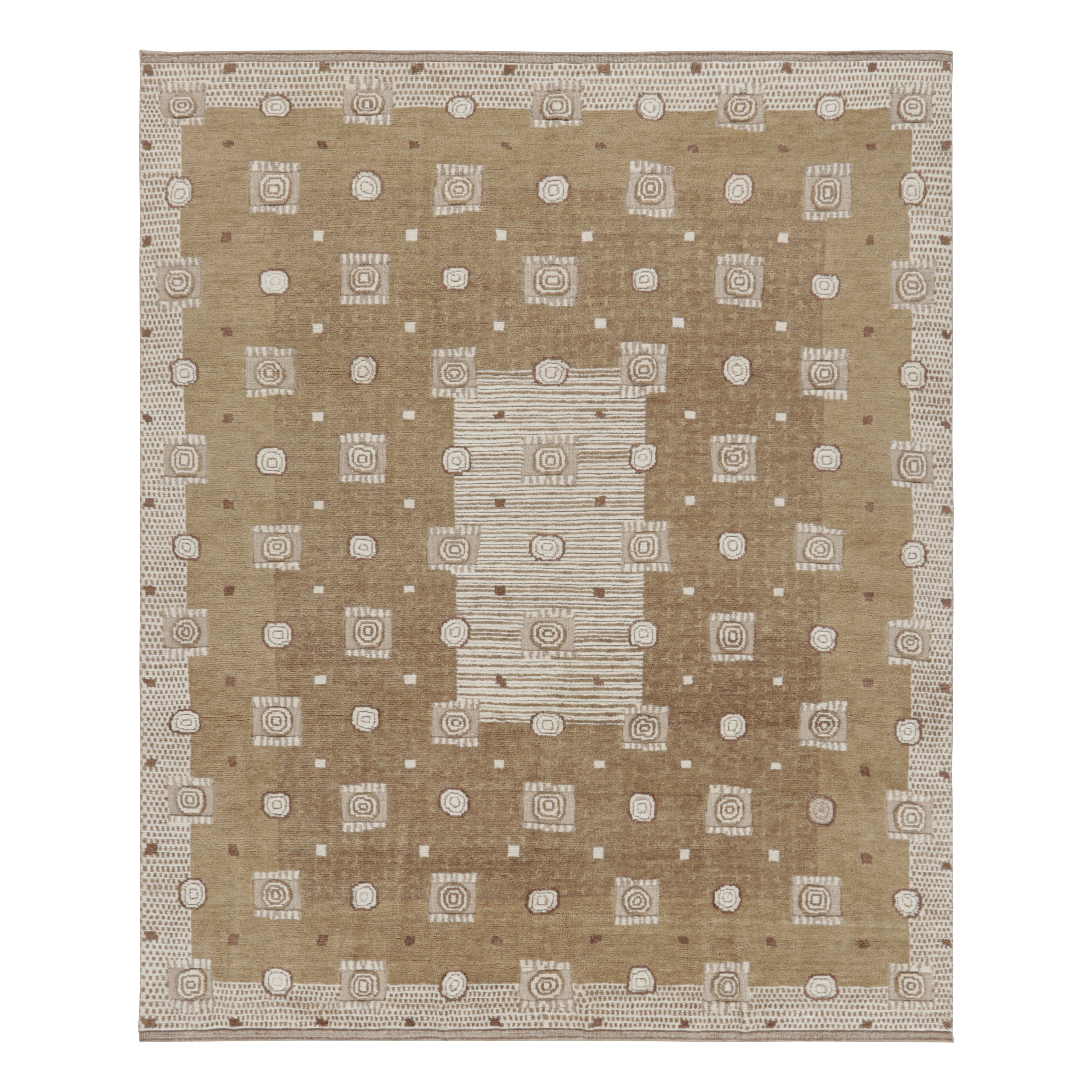 Beige and Grey Transitional Wool Rug - 8'2" x 9'10"