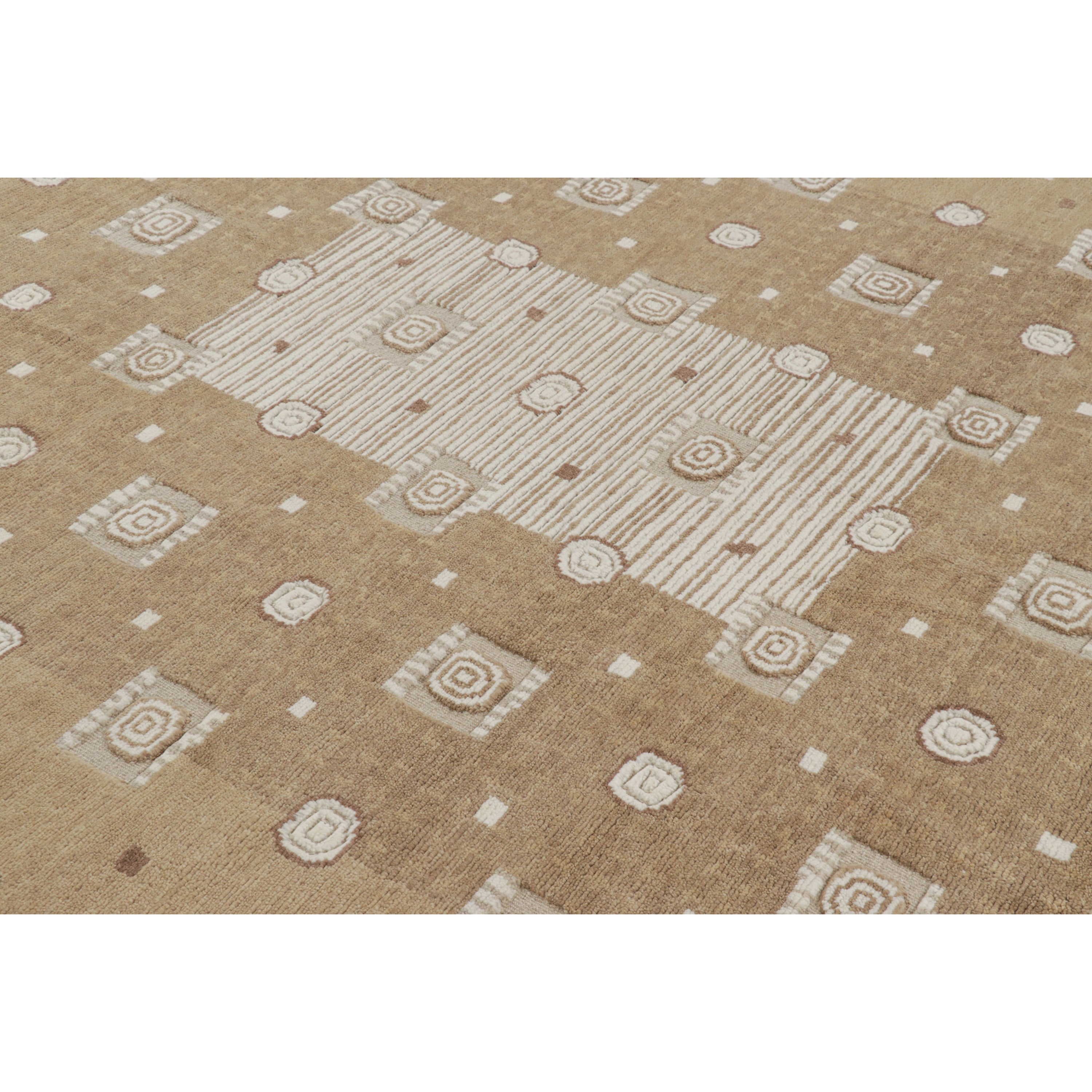 Beige and Grey Transitional Wool Rug - 8'2" x 9'10"