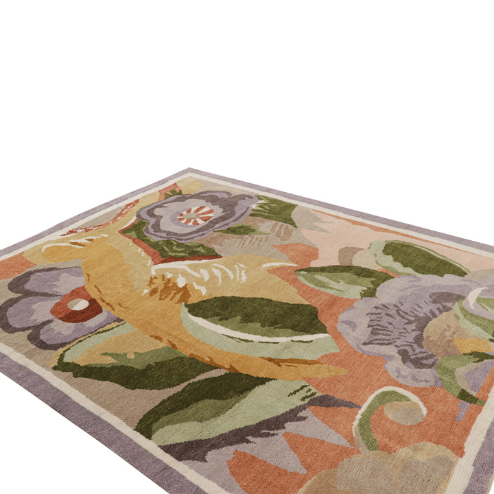 Multicolored Contemporary Wool Cotton Blend Rug - 8'1" x 9'10"