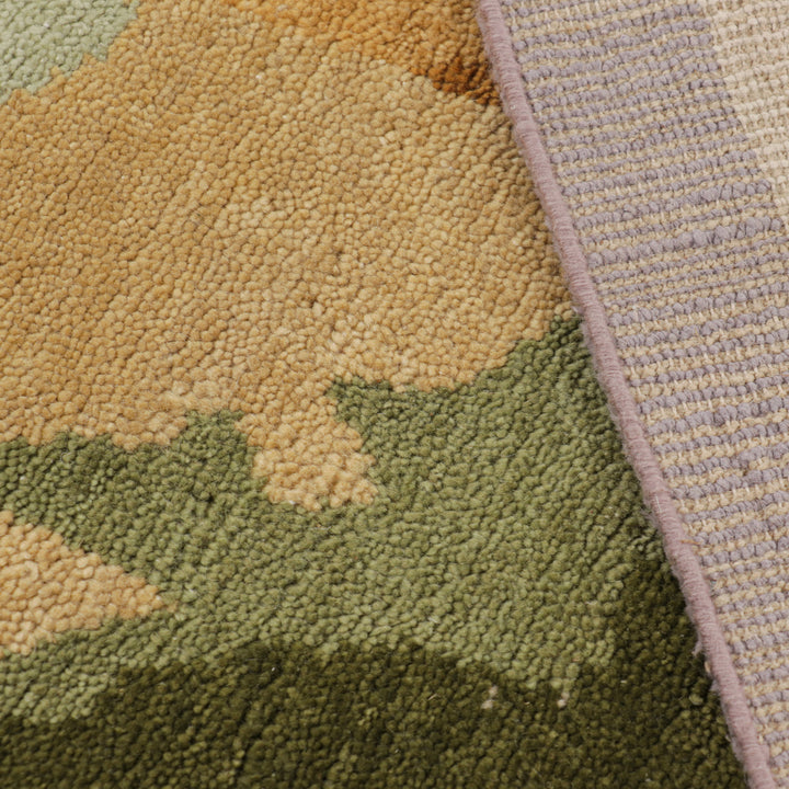 Multicolored Contemporary Wool Cotton Blend Rug - 8'1" x 9'10"