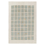 Blue & Cream Contemporary Scandinavian Wool Rug - 6'1" x 8'11"