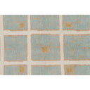 Blue and Cream Contemporary Scandinavian Wool Rug - 6'1" x 8'11"