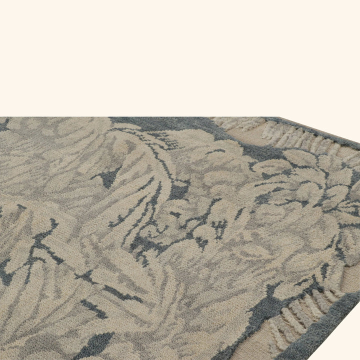 Grey & Blue Contemporary Art Deco Wool Rug - 8'11" x 12'