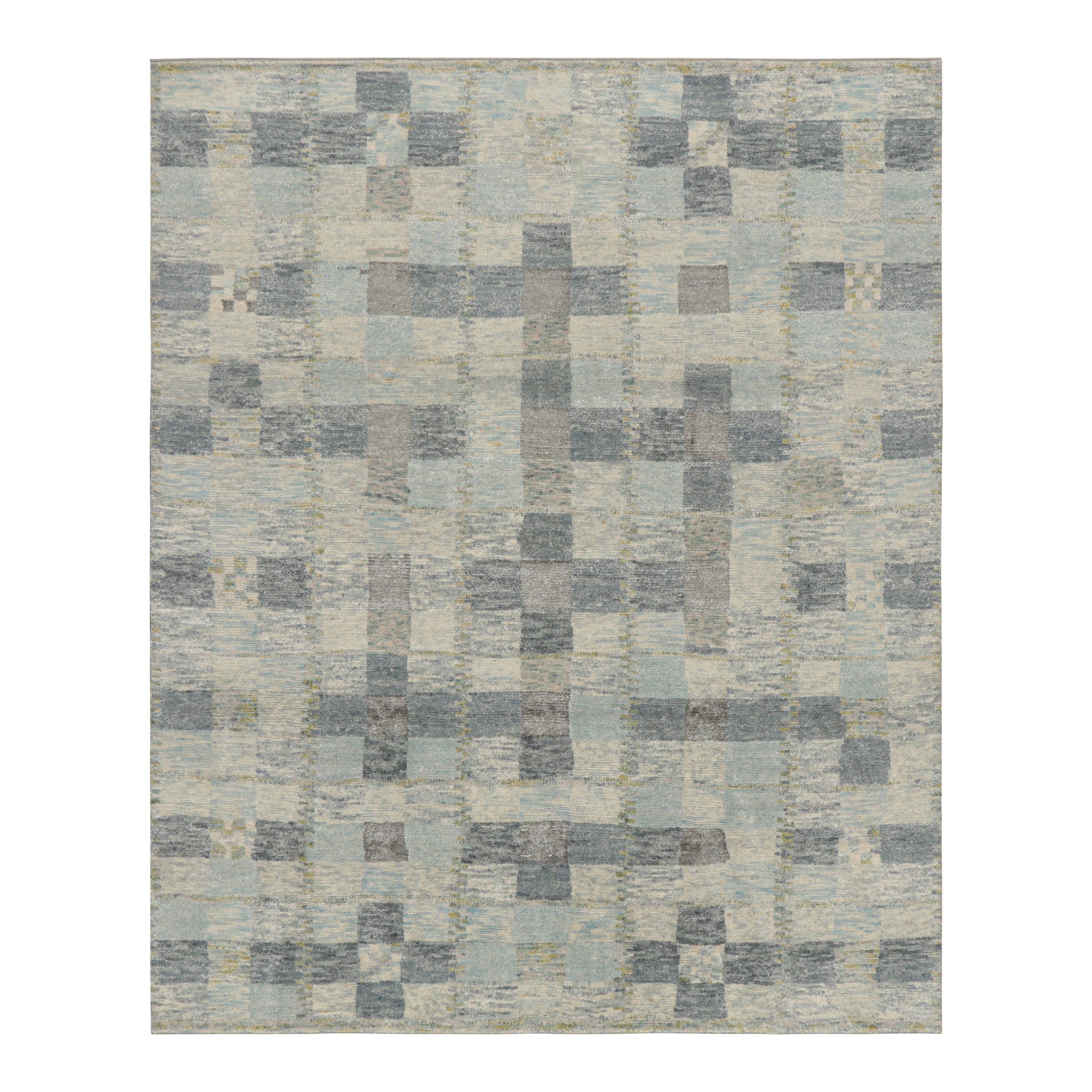 Grey Contemporary Wool Silk Blend Rug - 8'3" x 10'