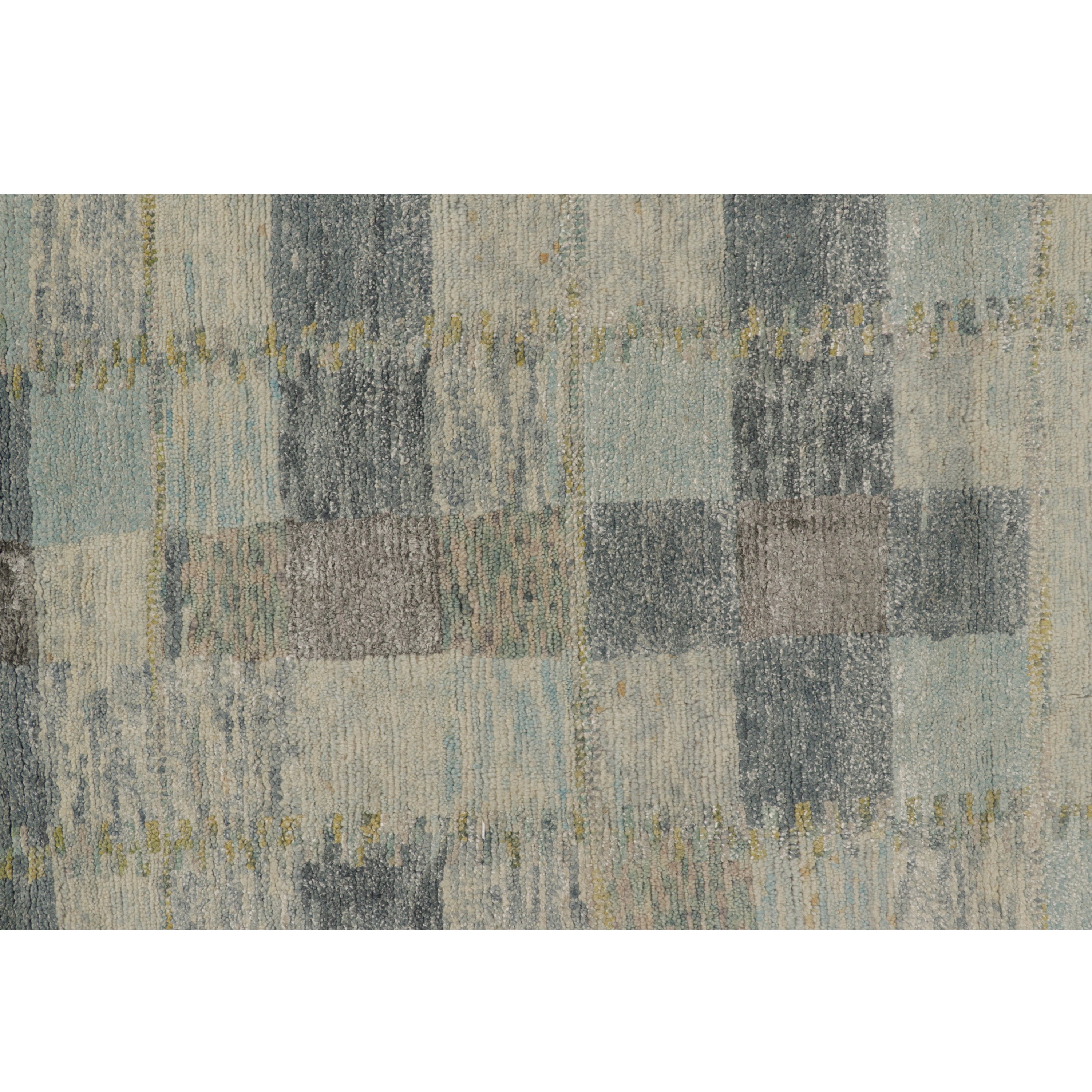 Grey Contemporary Wool Silk Blend Rug - 8'3" x 10'