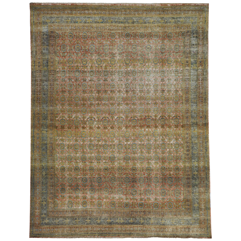 Gold Alchemy Traditional Silk Wool Blend Rug - 7'10" x 10'2"