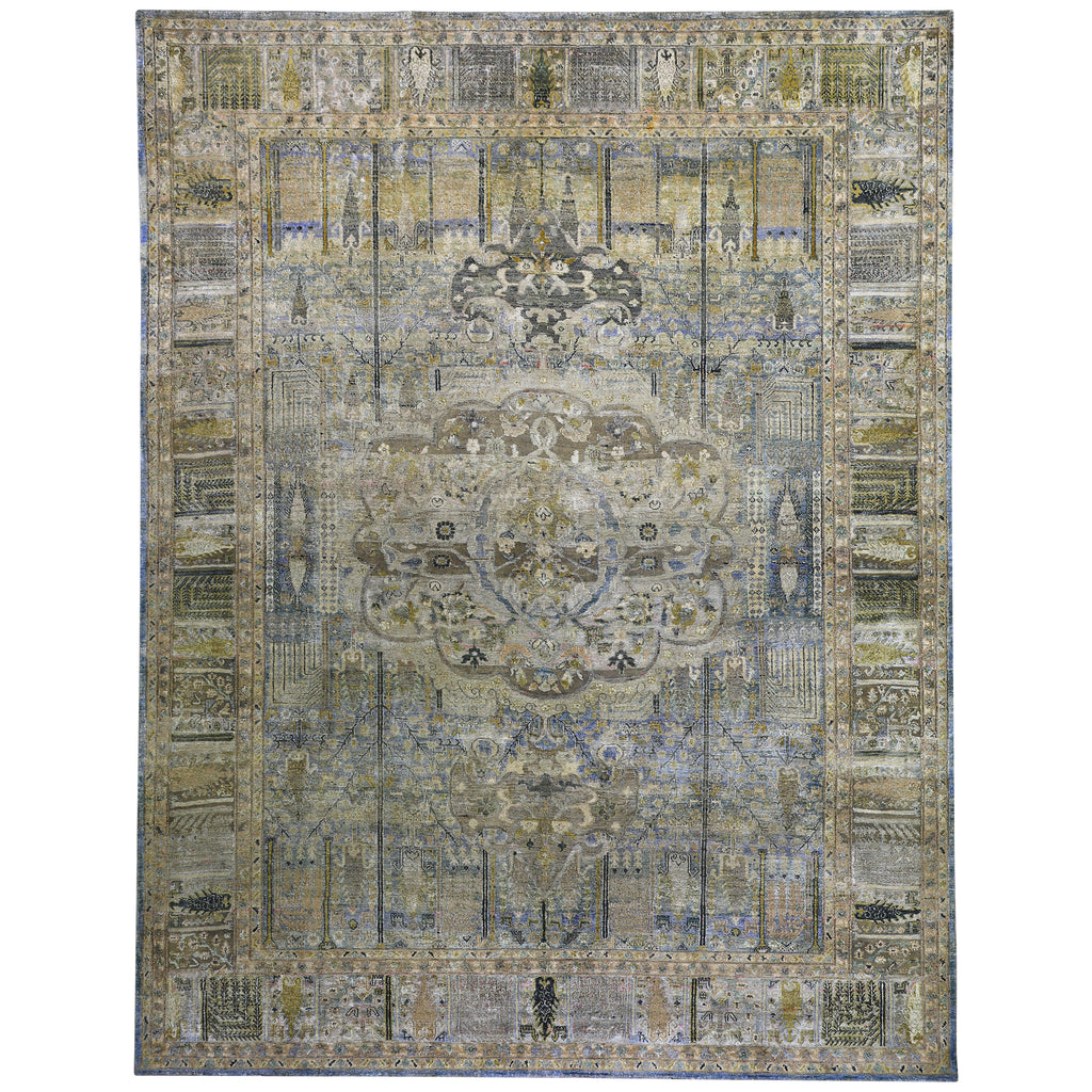 Grey Alchemy Traditional Silk Rug - 8'10" x 11'10"