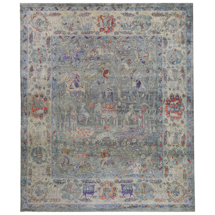 Multicolored Alchemy Traditional Silk Rug - 9'5" x 11'3"