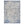 Rectangular distressed area rug with abstract blue and beige pattern.