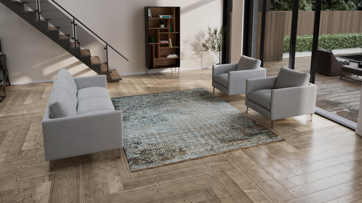 Blue Stelle Transitional Wool Rug - 8' x 10'