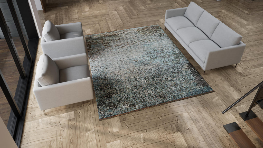 Blue Stelle Transitional Wool Rug - 8' x 10'