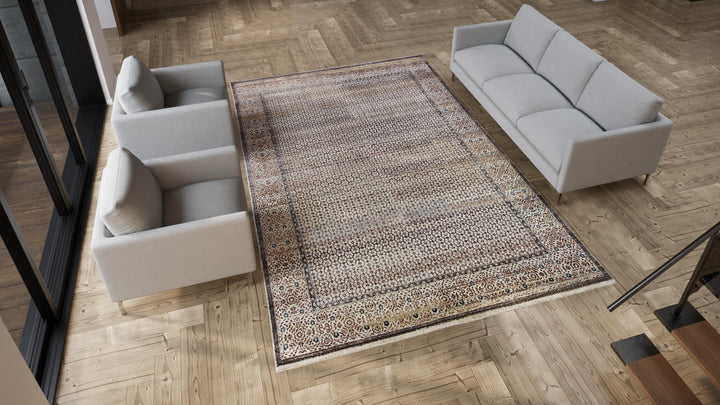 Brown Alchemy Transitional Wool Silk Blend Rug - 8'10" x 12'02"