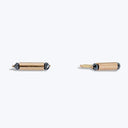 Two carbon film resistors, one horizontal and one vertical.