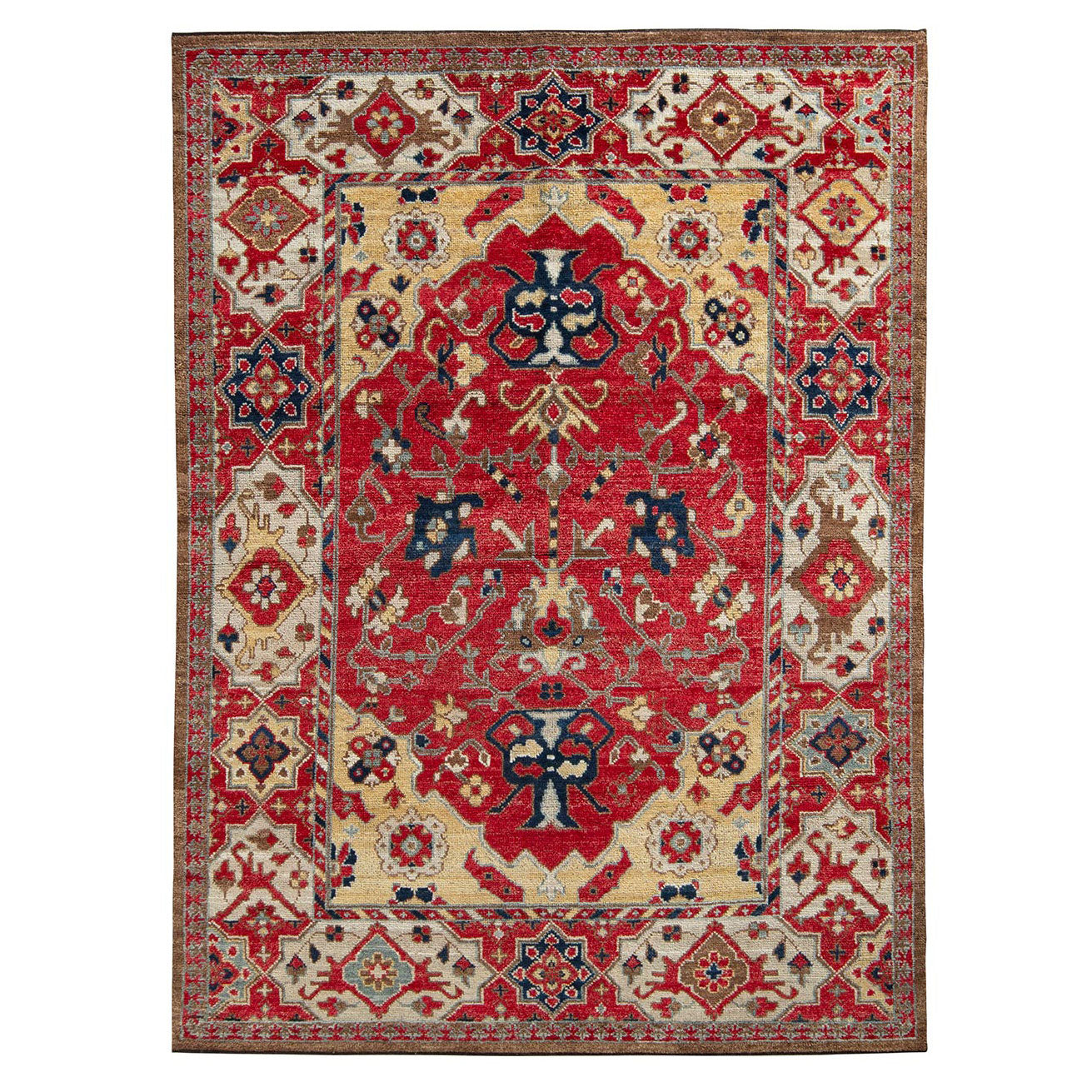 Red Traditional Wool Rug - 5'11" x 8'