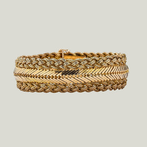 1970s French Braided Zipper Bracelet