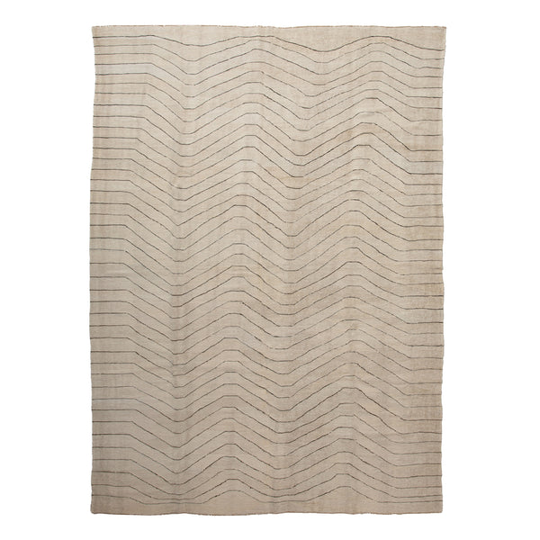 Beige Flatweave Wool Rug - 7'1" x 11' Default Title