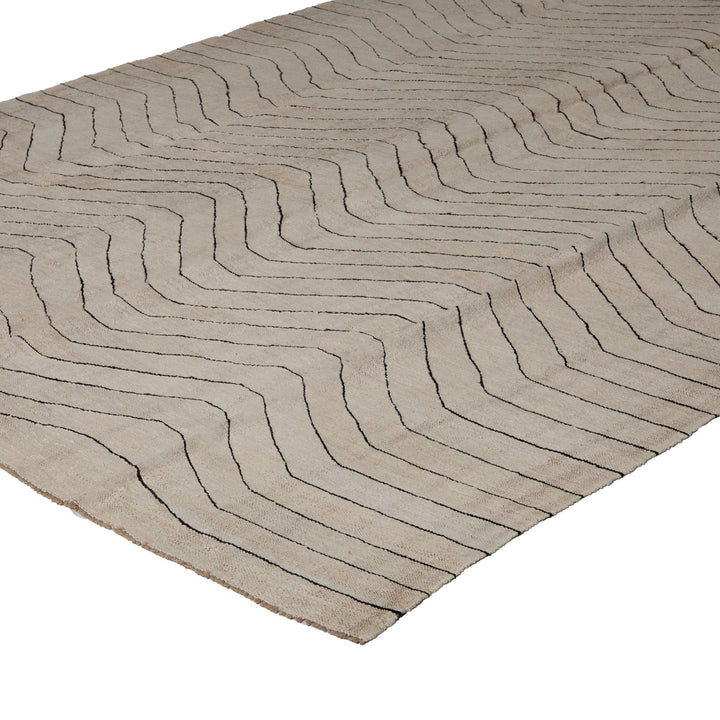 Beige Flatweave Wool Rug - 7'1" x 11' Default Title