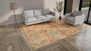 Orange & Grey Moroccan Wool Rug - 8'3" x 9'6"