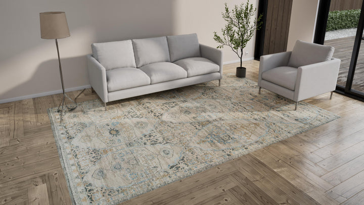 Grey Transitional Wool Rug - 8' x 12'