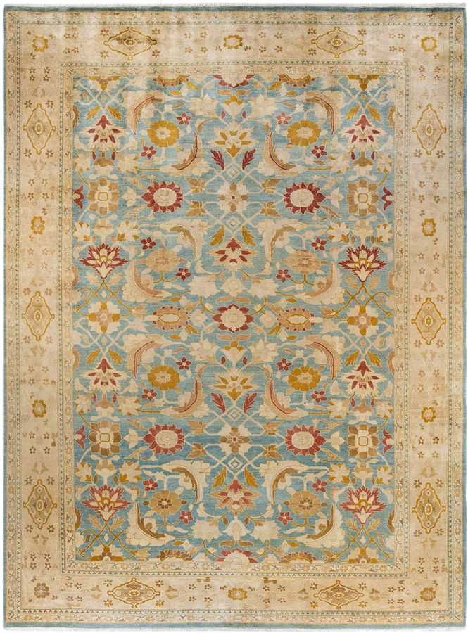 Blue Traditional Wool Rug - 10'3