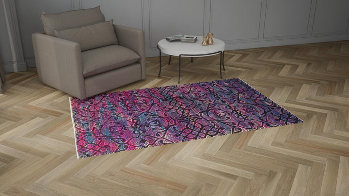 Purple Samsara Wool Rug - 5'1" x 8'